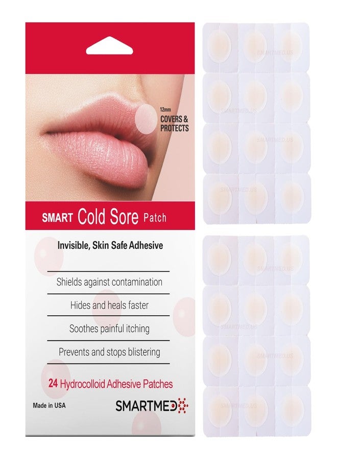 SMARTMED Smart Cold Sore Treatment Patch Help Prevent Breakouts, Soothe Itching and Burning | Discrete, Invisible, Skin Safe Adhesive [24 Patches] - Image 1